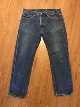Levi’s 505 38x32 Medium Wash Blue Jeans 100% Cotton 5 Pocket Zipper Fly ... - $17.84