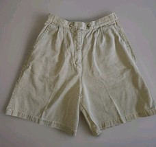 Vtg Banana Republic Safari Shorts Womens 6 Pleated High Waist Cotton Chi... - $43.18