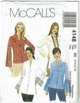 McCalls Sewing Pattern 4148 Top Tunic Blouse Flutter Sleeve Size 8-14 - $8.06