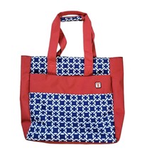 Travelon Womens Blue Red Inner Pockets Double Handles Geometric Zipper T... - $19.99