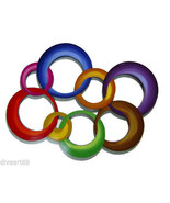 Colorful Bubble Circle Wood Wall Sculpture Wall hanging 26x20 - by Art69 - $129.99