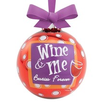 Ornament Epic Products Wine and Me Besties Forever Glass Bulb Multicolor Boxed - £15.69 GBP