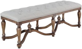 Bed Bench King Henry Reeded Stretcher Ornate Finials Wood Tufted Upholstery - £1,242.04 GBP