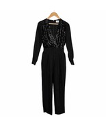 New LINI Womens Size XS Sequined Jumpsuit V Neck Long Sleeves Designer B... - $81.22 CAD