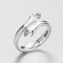 High-Quality S925 Love Hug Ring Silver Color Open Ring for Women Jewelry Gifts f - £6.74 GBP