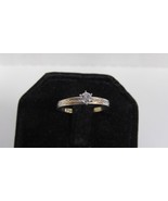 10k Yellow Gold .07ct  Diamond Engagement Ring Sz 9.25 Quilted Sides Vin... - $99.99