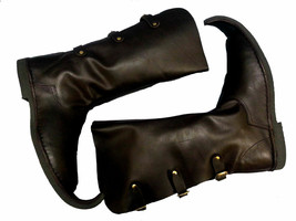 Medieval Shoes, Pure Leather Shoe Buckle Strap Long Boots best gift for him - £120.31 GBP