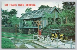 Postcard Six Flags Over Georgia Hanson Auto Atlanta Georgia - $3.75