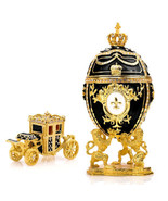 Royal Imperial Black Faberge Egg Replica Extra Large 6.6 inch + Carriage... - £51.79 GBP