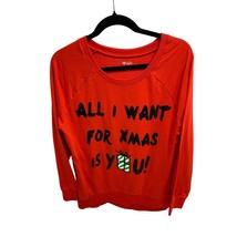 Deb Womens 1X Red Long Sleeve Sweatshirt Pullover All I Want for Christm... - $14.84