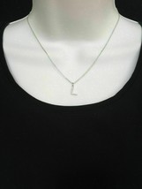 2Ct Round Cut Diamond Initial &quot;L&quot; Letter Pendant &amp; Necklace 14K White Gold Over - £77.74 GBP