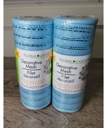 (2) New Decorative Blue Mesh  6 in x 5 yd. Crafts, Floral, Ribbon-NEW-SH... - $13.74