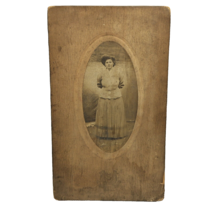 Vintage Photograph Antique Original Photo Woman In Dress 1800s 9x5.5 - £10.51 GBP