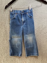 VTG Little Levi’s Denim Jeans Orange Tab 18x13 Knee Patches Hemmed Faded - £9.87 GBP