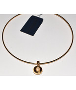 Vintage Givenchy Bijoux Gold Collar Necklace Pearl/Rhinestone Pendant w ... - £47.96 GBP