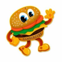 Hamburgers Cartoon Character Plasma Cut Diner Food Restaurant Metal Sign - £31.56 GBP
