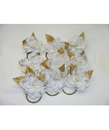 Vintage Handmade Napkin Rings Set of 9 White Lace w Floral Pattern #40 - €21,10 EUR