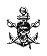 Pirate &amp; Anchors PNG SVG Cutlass Skull Download Pirate Skull Svg Sugar S... - $1.34 CAD