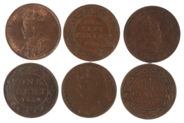 1859-1919 Canada Large Cent 6-Coin Set Victoria Edward VII George V XF-UNC - £43.01 GBP