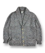 Vtg LL BEAN Fisherman Cardigan Cable Knit Fleck Sweater Wool Donegal Ire... - £77.84 GBP