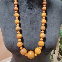 Womens Fashion Large Tibetan Amber Wood Bead Collar Long Necklace Jawelry - £20.57 GBP