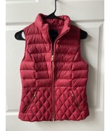 Talbots Petites Size Small Red Down Puffer Vest Zip Up Pockets - $26.78