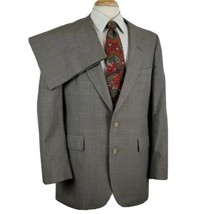 Vintage Bill Blass Glen Plaid Men&#39;s Suit 41R Black Gray Wool 33x28 Pants... - £50.59 GBP