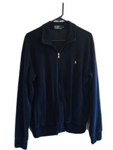 Vtg Polo Ralph Lauren Mens Blue L Full Zip Track Jacket Sweatshirt Yello... - $47.49