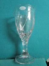 Noritake Japan Sweet Swirl 7&quot; Pink Glass Water Goblet [Clearglassbskt] - £27.13 GBP
