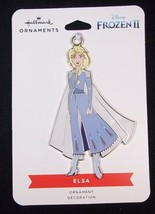 Hallmark Frozen II Elsa flat metal Christmas ornament on card 2021 NEW - $7.55