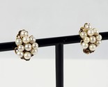 Vintage 12k Gold Filled 4mm Pearl Cluster Clip-on earrings Marked H.C. - $26.72