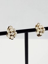 Vintage 12k Gold Filled 4mm Pearl Cluster Clip-on earrings Marked H.C. - £20.89 GBP