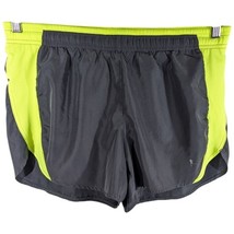 Danskin Now Shorts Womens Size Medium Gray Yellow Workout Casual Lined 33x4 - $15.84
