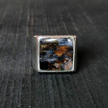 Natural Pietersite 925 Sterling Silver Statement Ring Christmas Gift for Mens - £73.49 GBP