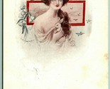 Artist Signed HHS Art Deco Easter Day Joy Gibson Girl 1913 DB Postcard G5 - $14.22