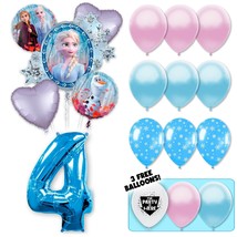 Frozen Deluxe Balloon Bouquet - Blue Number 4 - £25.42 GBP