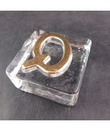 Handcrafted 2.5” Glass Block w/ Gold Letter “Q&quot; By Expressions in Glass - $16.46 CAD