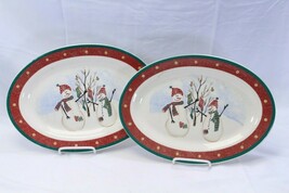 Royal Seasons Platters Oval 14-3/8&quot; Christmas Lot of 2 Xmas - $378.54 MXN