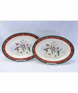 Royal Seasons Platters Oval 14-3/8&quot; Christmas Lot of 2 Xmas - $377.97 MXN