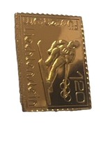 Franklin Mint Stamp Sterling Silver on Gold Olympics 1985 Liechtenstein ... - £15.05 GBP