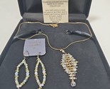 Holly Yashi Crystal Beaded Necklace And Earrings New Never Worn Vtg - £117.41 GBP