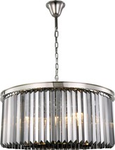 Pendant Light SYDNEY Traditional Antique 8-Light Silver Shade Crystal Polished - £1,218.06 GBP