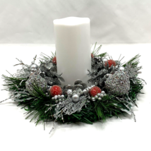 Holiday Floral Arrangement Centerpiece LED Candle Garland Christmas Decor - £22.60 GBP