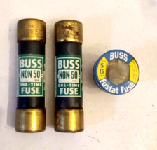 VTG Buss Fuse LOT McGraw Edison Non 50 One Time 250V &amp; Fustat 15 amp Screw In - $5.88