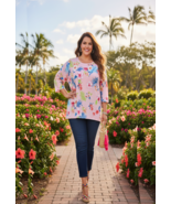 Women Top Jm Collection Plus Size Floral Jacquard Top Size OX - $21.67