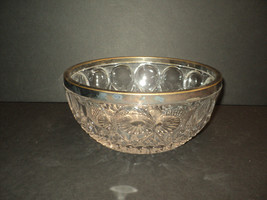 Vintage Crystal Bowl with Silver Plated Rim 8 1/4&quot; Wide x 3 1/2&quot; High 1970 Heavy - £18.92 GBP