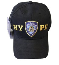 NYPD Baseball Hat New York Police Department Black &amp; Gold One Size - £10.69 GBP