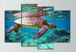 Multi Panel Print Sea Turtle Reef Canvas Wall Art Ocean Life Underwater 5 Piece - £22.23 GBP+