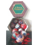 A Beary Christmas 12 Teddy Bear Ornament Balls Vintage 1995 Box C&amp;F Ente... - $14.84