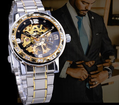 Men&#39;s Watch Hollow Mesh Strap Manual Mechanical Watch, Men&#39;s Skeleton - $25.50